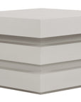 Meditation Square Accent Table - White Outdoor End Table