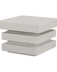 Meditation Square Accent Table - White Outdoor End Table