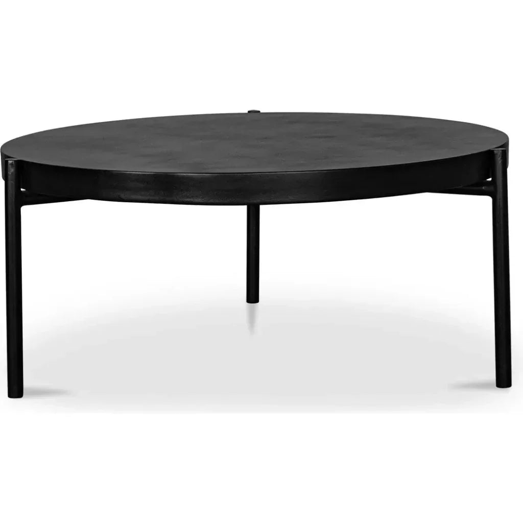Moe's Home Mendez Concrete &amp;  Black Round Outdoor Coffee Table
