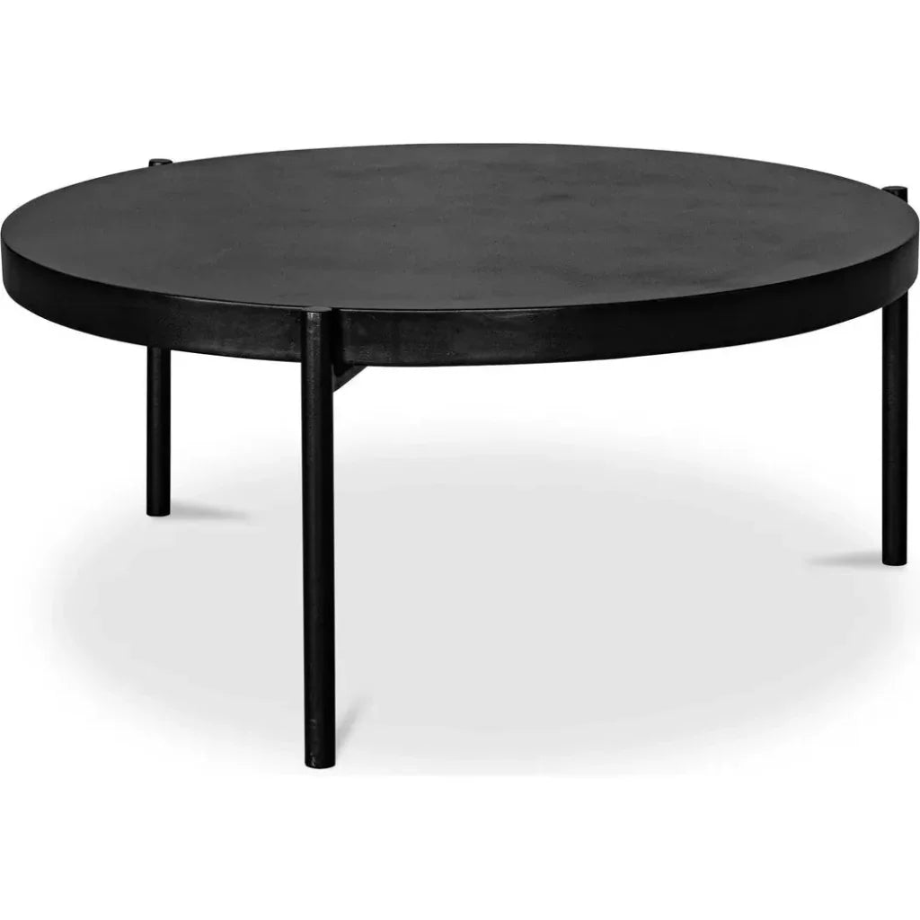 Moe's Home Mendez Concrete &amp;  Black Round Outdoor Coffee Table