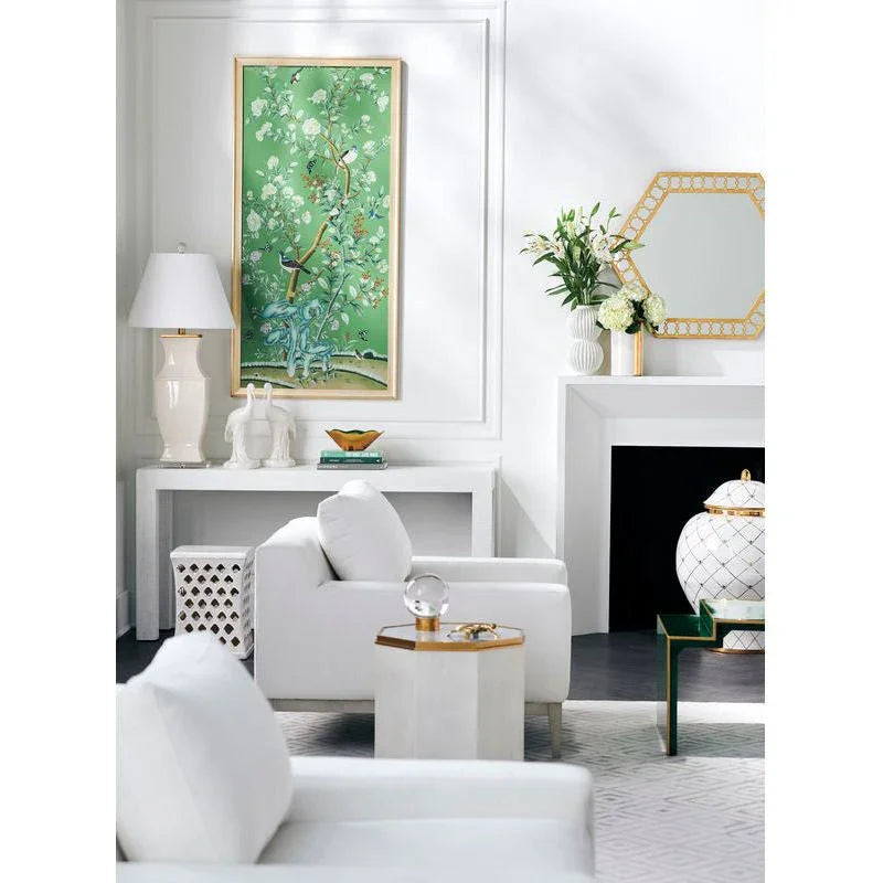 Chelsea House Merideth White Glaze Ceramic Outdoor Garden Stool