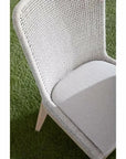 Mesh Outdoor Dining Chair 2PC Taupe & White Rope & Teak-Outdoor Dining Chairs-Essentials For Living-LOOMLAN