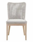 Mesh Outdoor Dining Chair 2PC Taupe & White Rope & Teak-Outdoor Dining Chairs-Essentials For Living-LOOMLAN