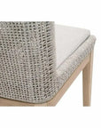 Mesh Outdoor Dining Chair 2PC Taupe & White Rope & Teak-Outdoor Dining Chairs-Essentials For Living-LOOMLAN