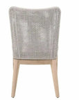 Mesh Outdoor Dining Chair 2PC Taupe & White Rope & Teak-Outdoor Dining Chairs-Essentials For Living-LOOMLAN
