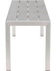 Metropolitan Double Bench Brushed Aluminum-Outdoor Benches-Zuo Modern-LOOMLAN