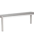 Metropolitan Double Bench Brushed Aluminum-Outdoor Benches-Zuo Modern-LOOMLAN
