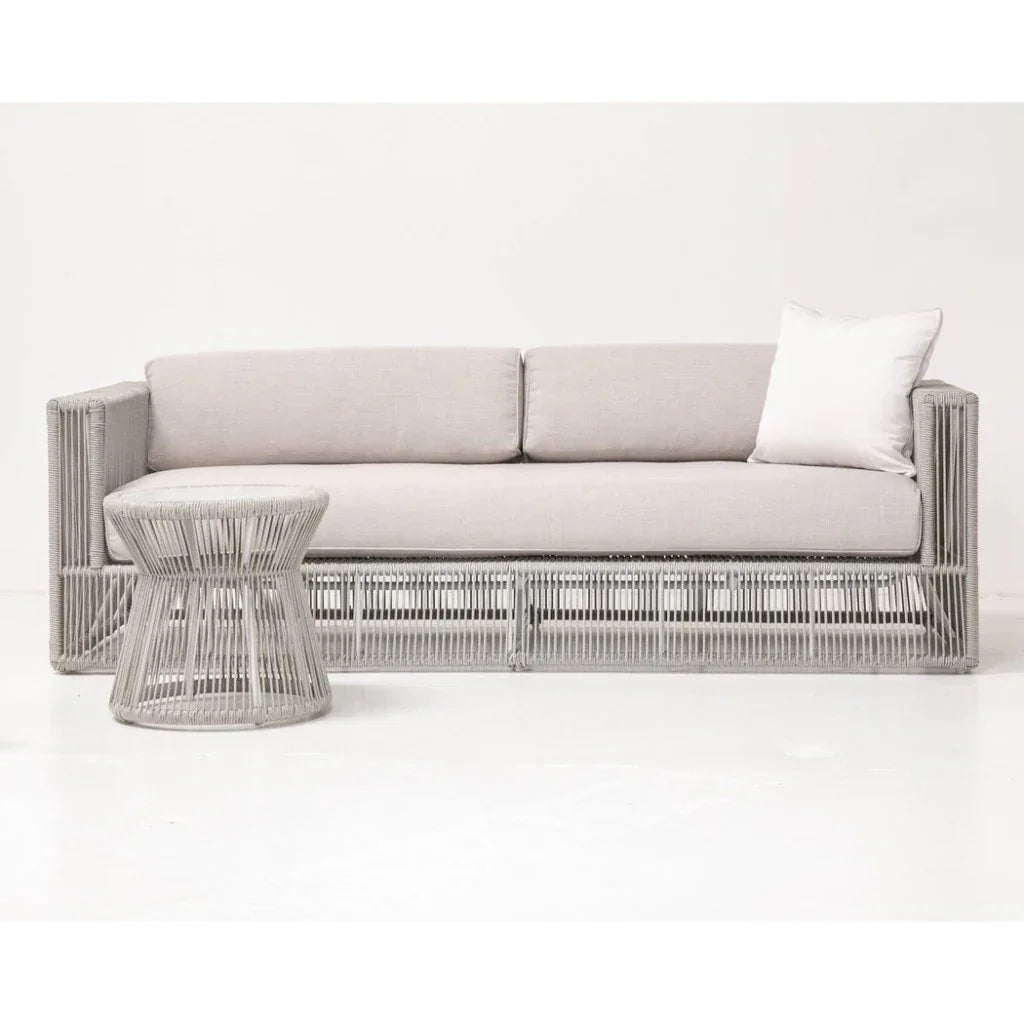 Sunset West Miami Carrara Marble Top Outdoor End Table