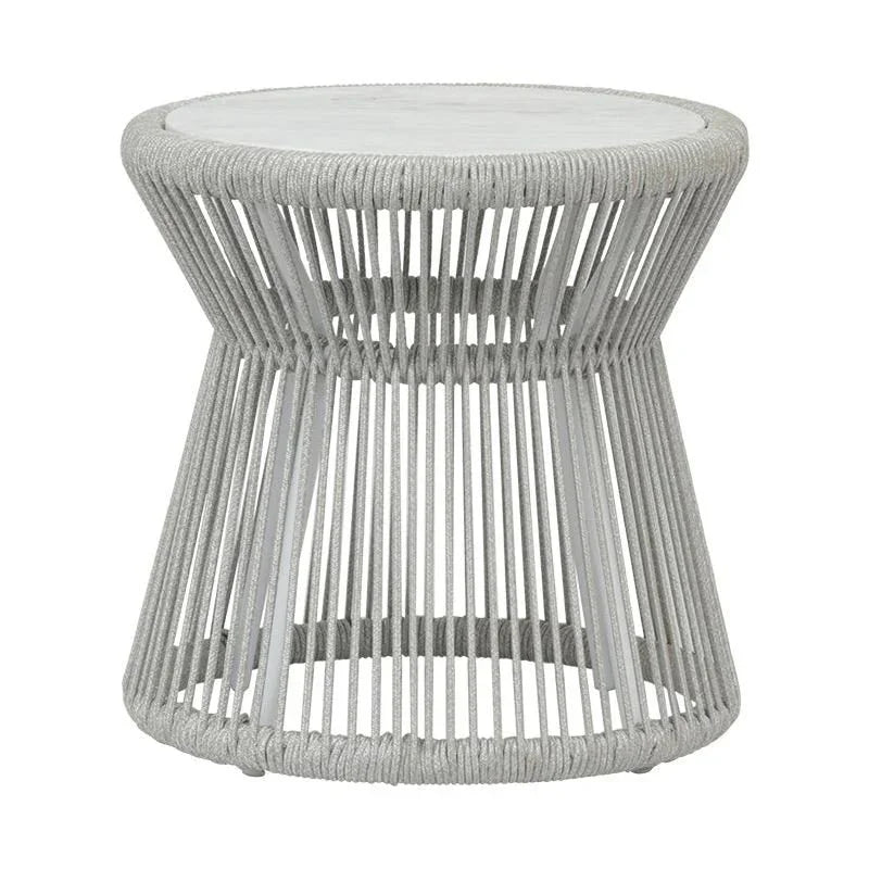 Sunset West Miami Carrara Marble Top Outdoor End Table