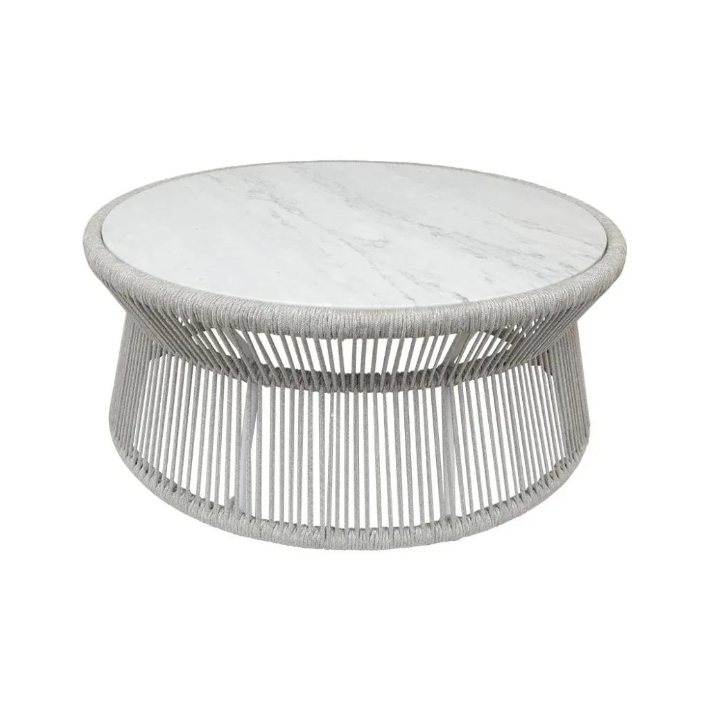 Sunset West Miami Marble And Rope Outdoor Coffee Table