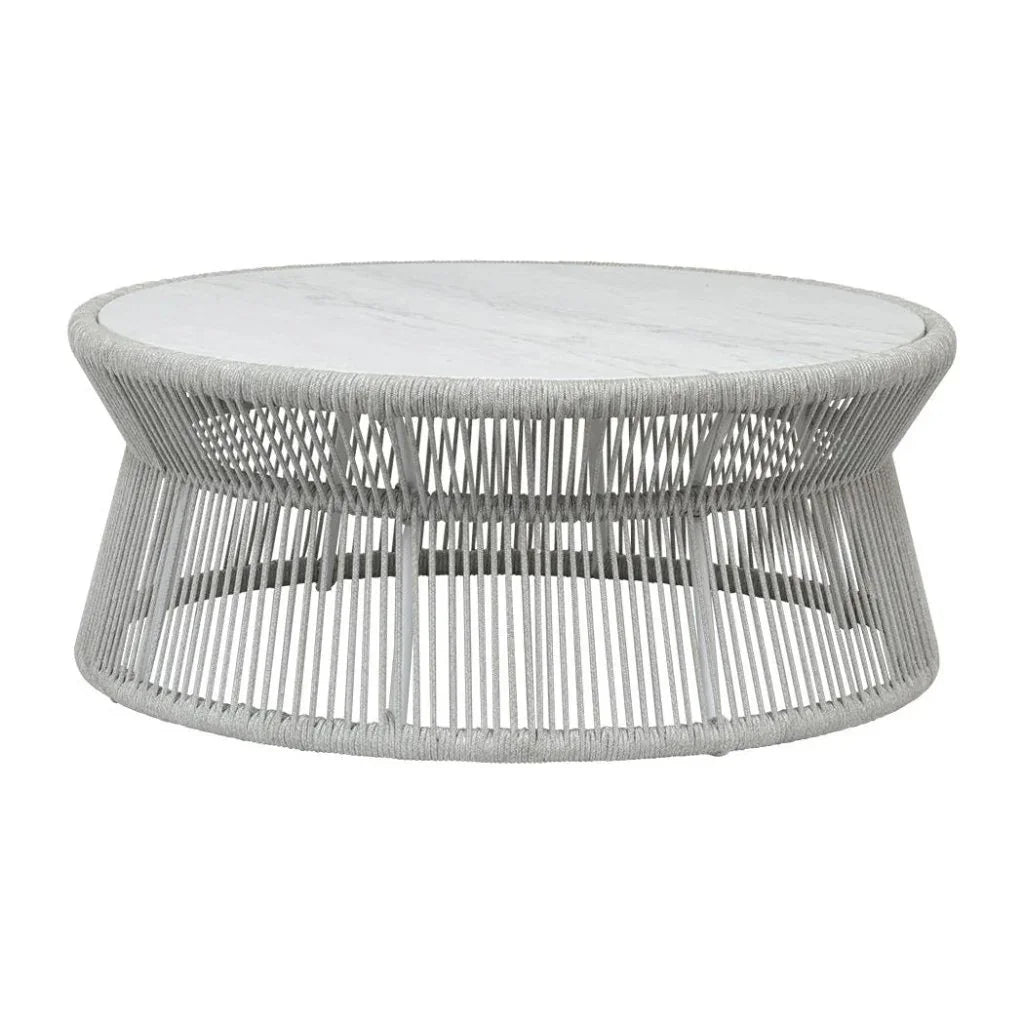 Sunset West Miami Marble And Rope Outdoor Coffee Table