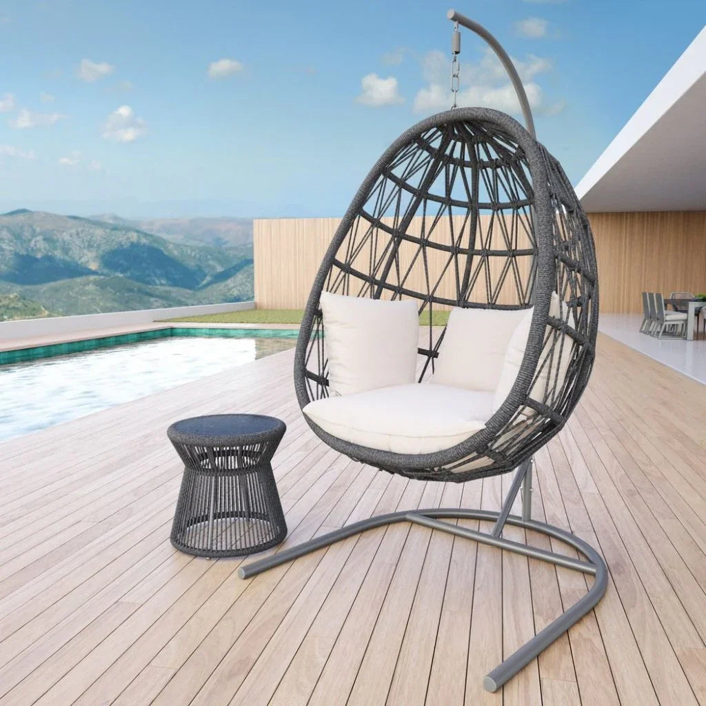 Milano Sunbrella Cozy Outdoor Hanging Chair-Outdoor Hanging Chairs-Sunset West-LOOMLAN