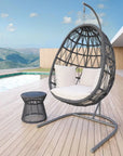 Milano Sunbrella Cozy Outdoor Hanging Chair-Outdoor Hanging Chairs-Sunset West-LOOMLAN