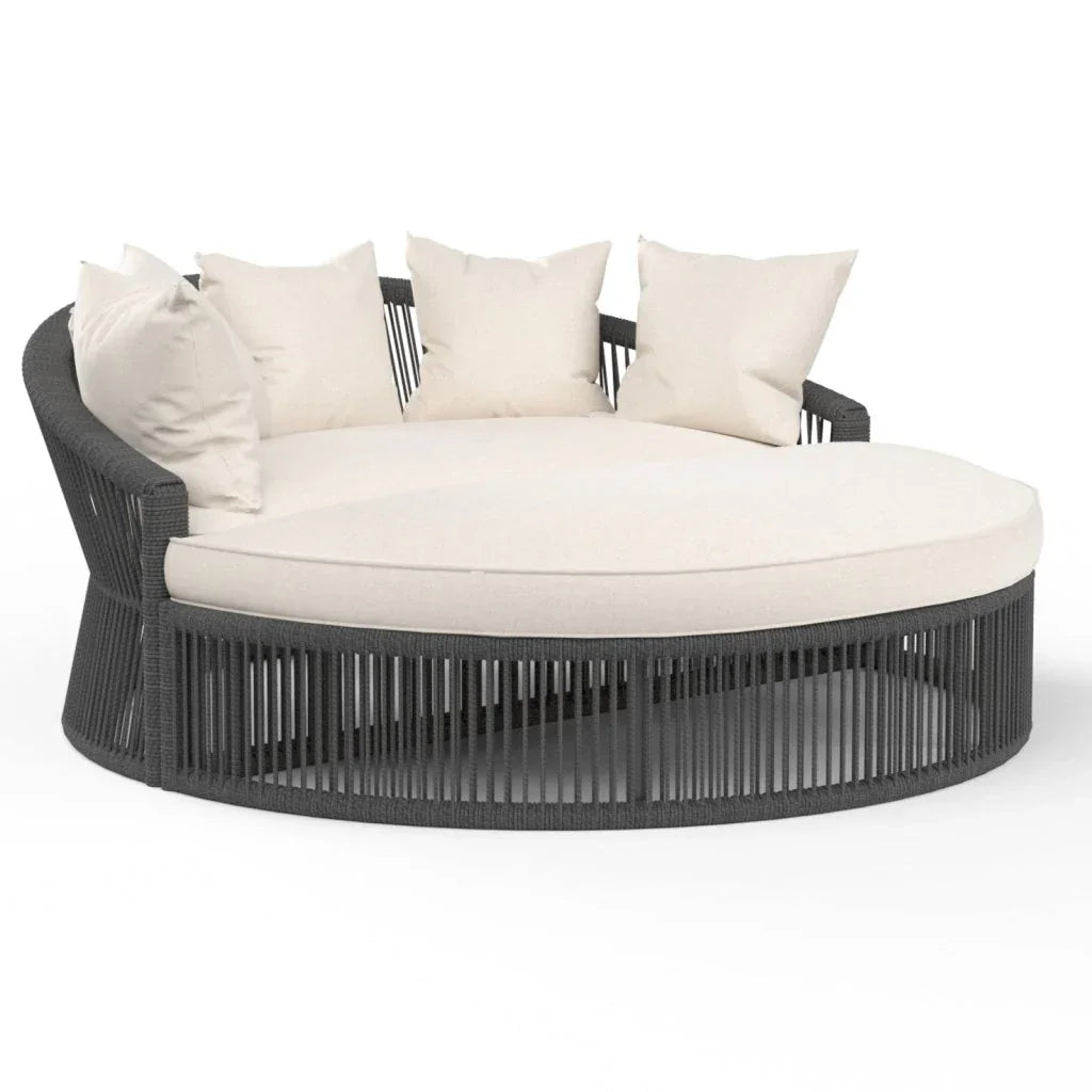 Milano Sunbrella Outdoor Daybed-Outdoor Daybeds-Sunset West-Echo Ash-LOOMLAN