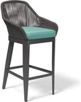 Milano Weatherproof Outdoor Bar Stool-Outdoor Bar Stools-Sunset West-Dupione Celeste-LOOMLAN