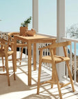 HiTeak Mirador Teak Patio Rectangular Counter Height Table