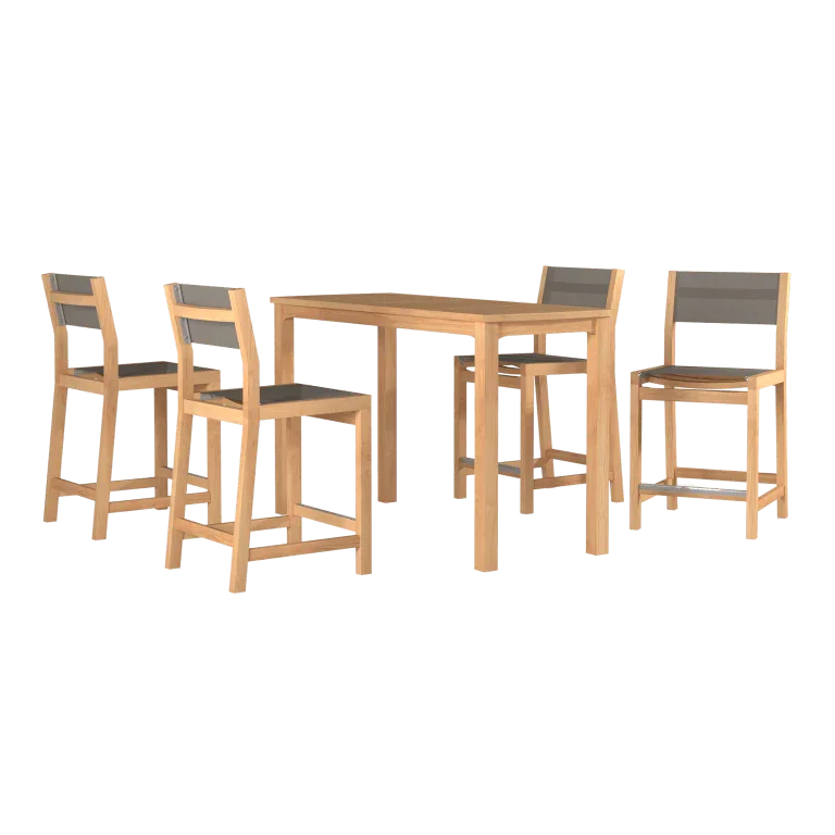 HiTeak Mirador Teak Patio Rectangular Counter Height Table