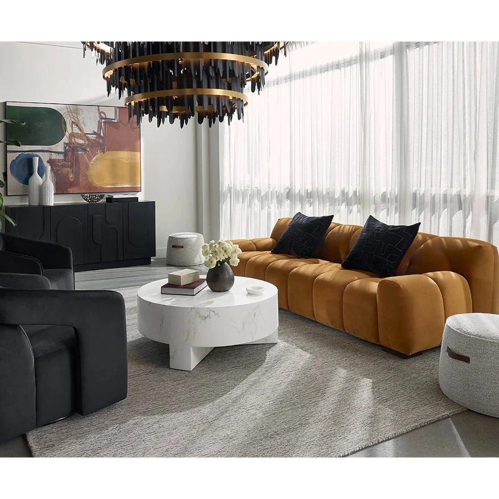 Mirella Coffee Table With White Marble-Outdoor Coffee Tables-SUNPAN-LOOMLAN