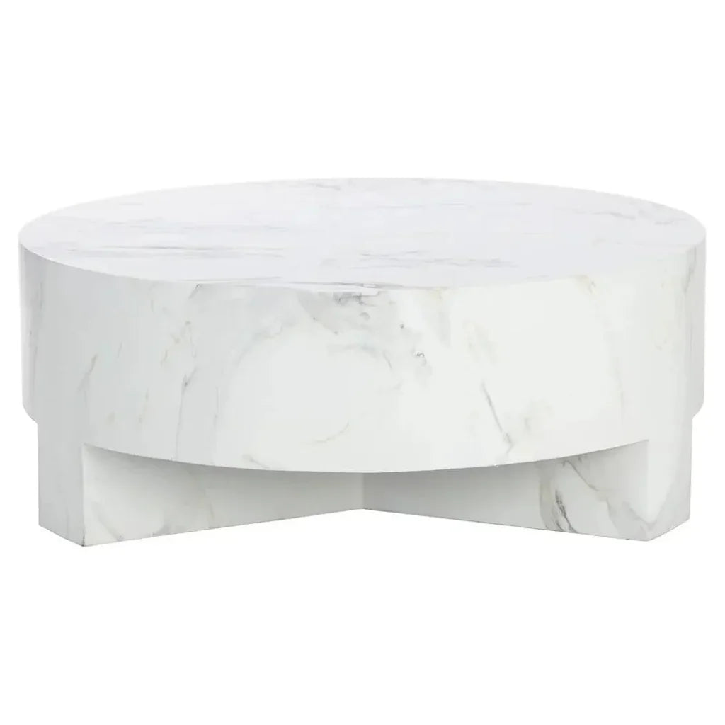 Mirella Coffee Table With White Marble-Outdoor Coffee Tables-SUNPAN-LOOMLAN