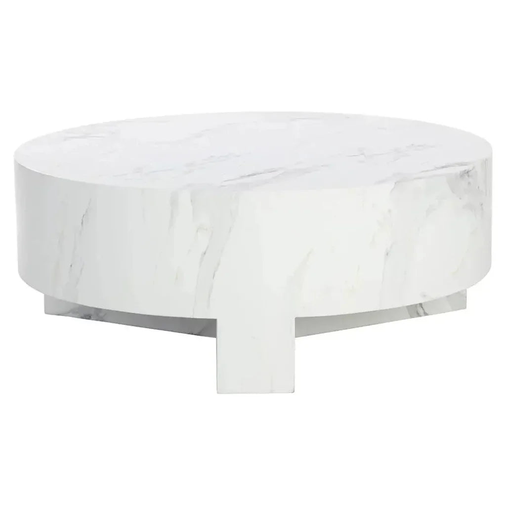 Mirella Coffee Table With White Marble-Outdoor Coffee Tables-SUNPAN-LOOMLAN