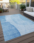 Addison Rugs Modern Blue Washable Indoor-Outdoor Rug
