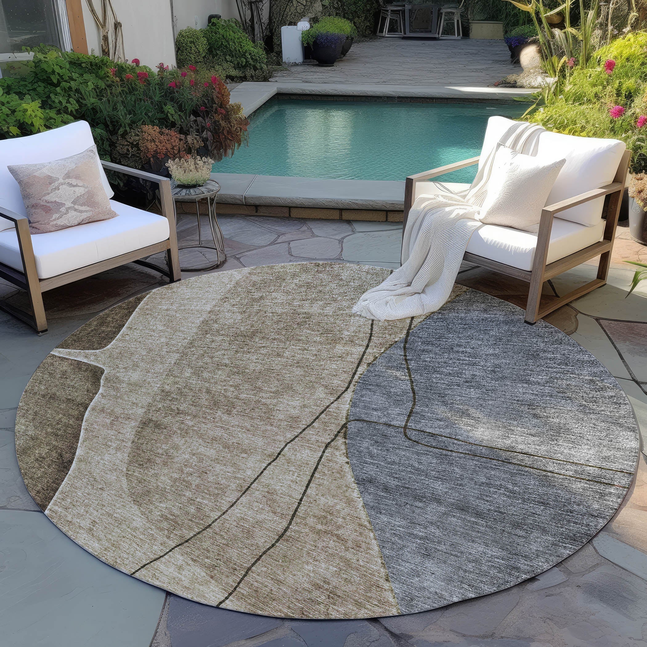 Addison Rugs Modern Brown Washable Indoor-Outdoor Rug