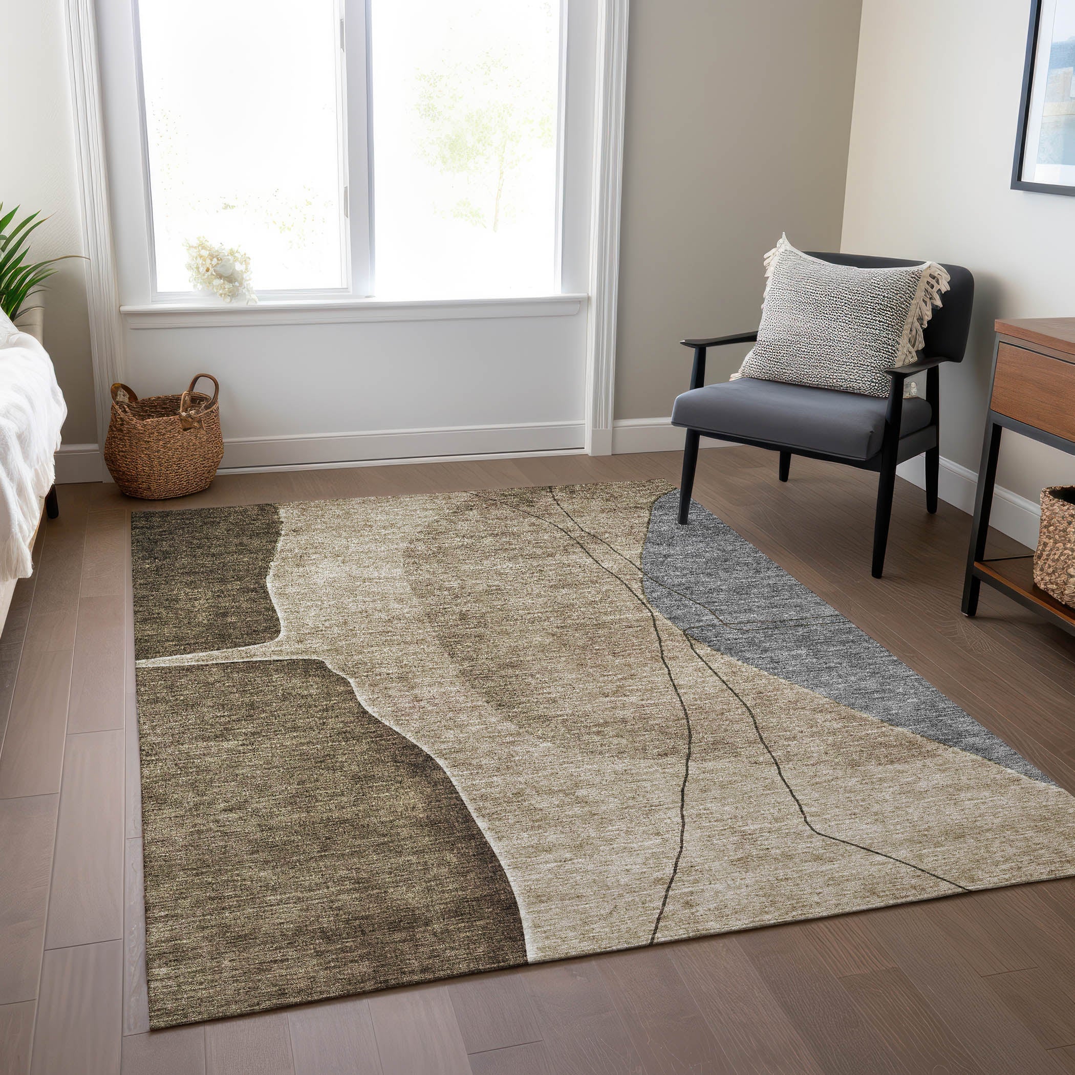 Addison Rugs Modern Brown Washable Indoor-Outdoor Rug
