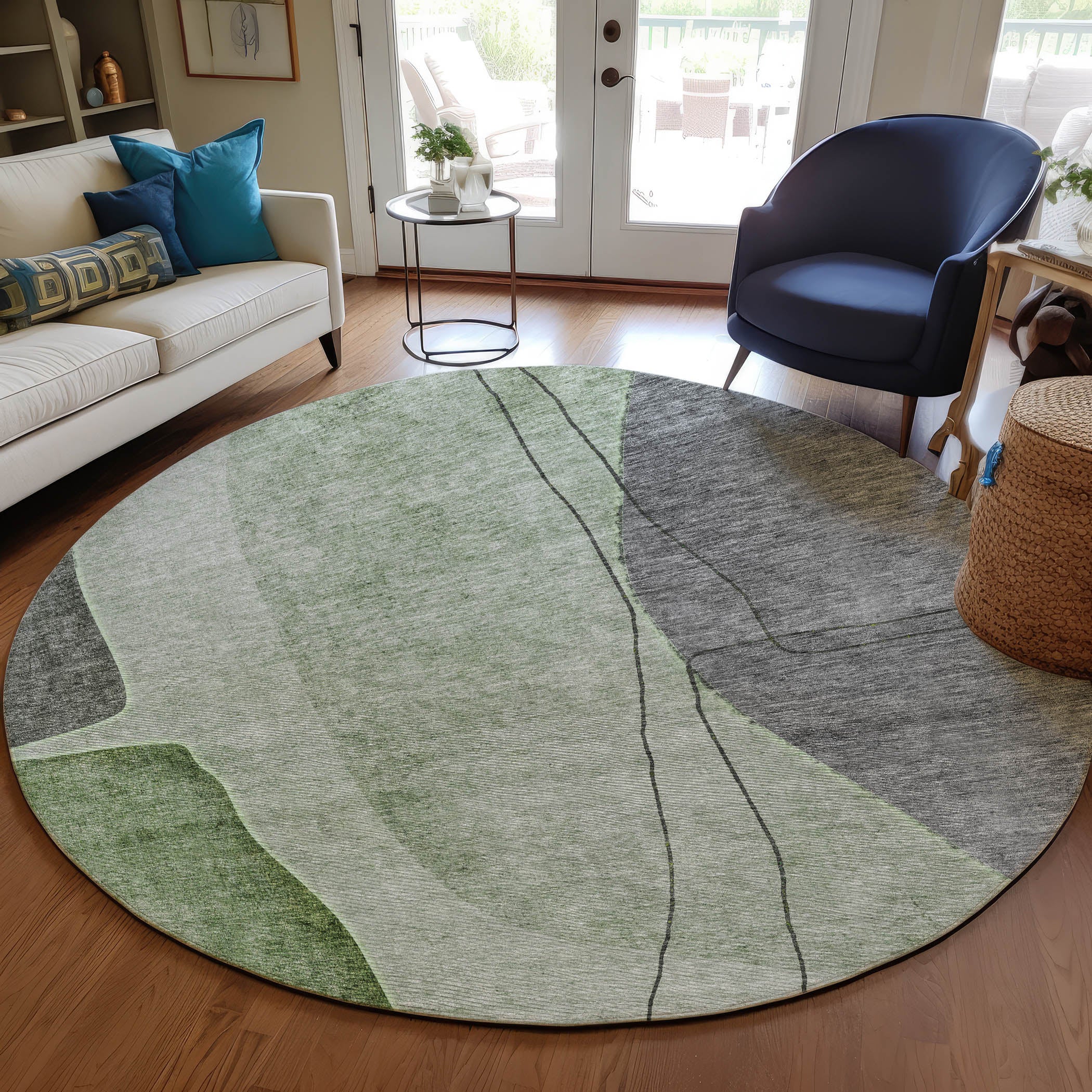 Addison Rugs Modern Green Washable Indoor-Outdoor Rug
