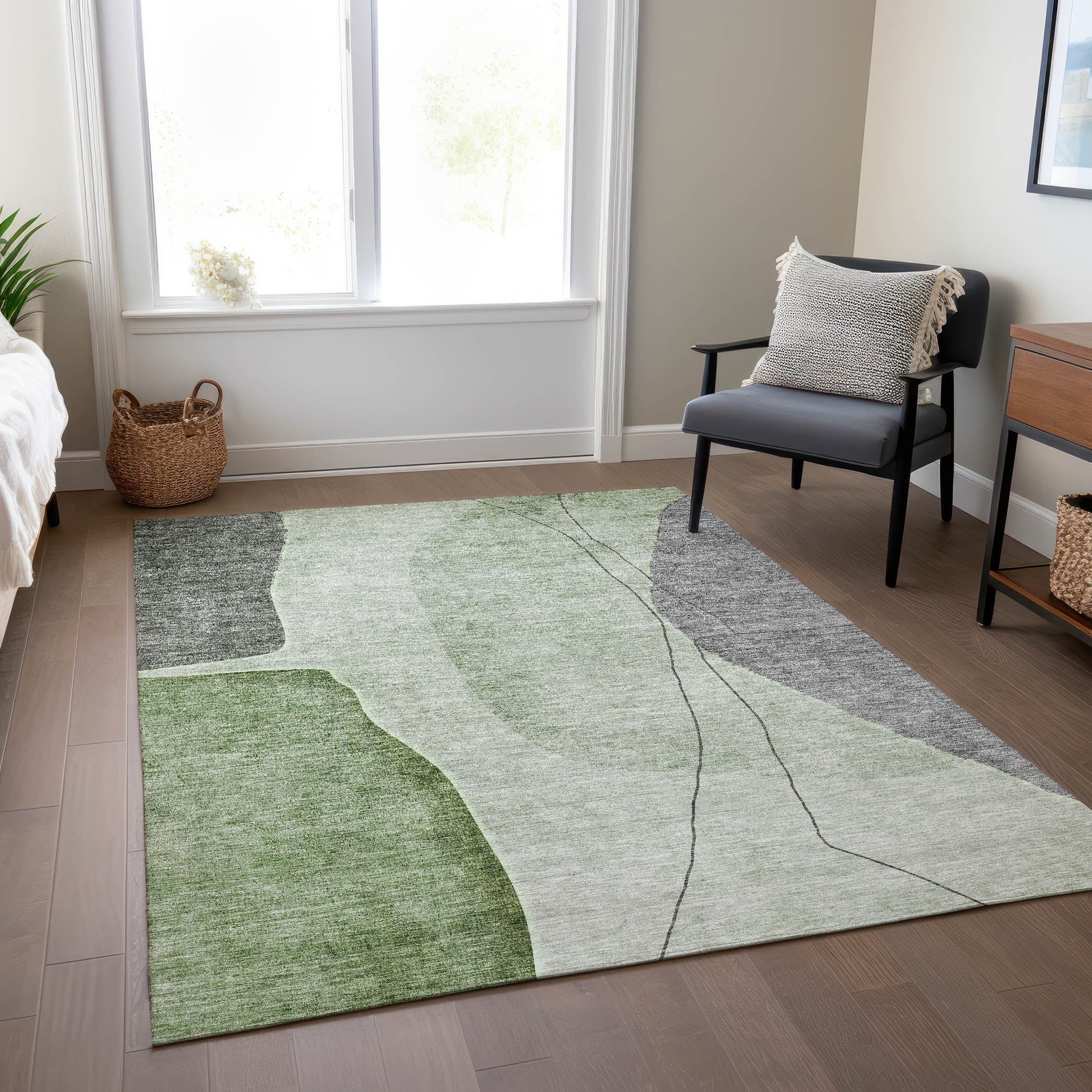 Addison Rugs Modern Green Washable Indoor-Outdoor Rug