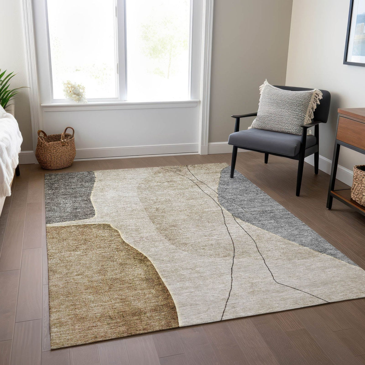 Addison Rugs Modern Taupe Washable Indoor-Outdoor Rug