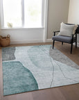 Addison Rugs Modern Teal Washable Indoor-Outdoor Rug