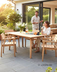 HiTeak Modurn Teak Outdoor Dining Stacking Armchair 4PC