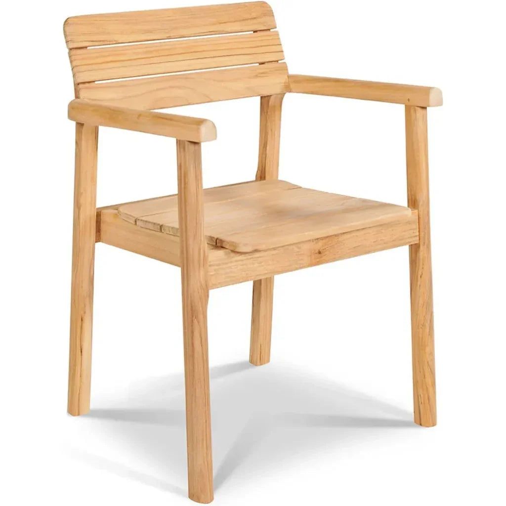 HiTeak Modurn Teak Outdoor Dining Stacking Armchair 4PC