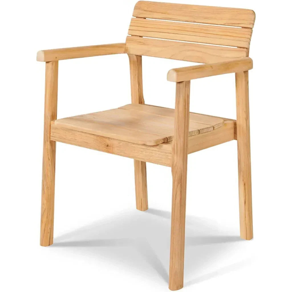 HiTeak Modurn Teak Outdoor Dining Stacking Armchair 4PC