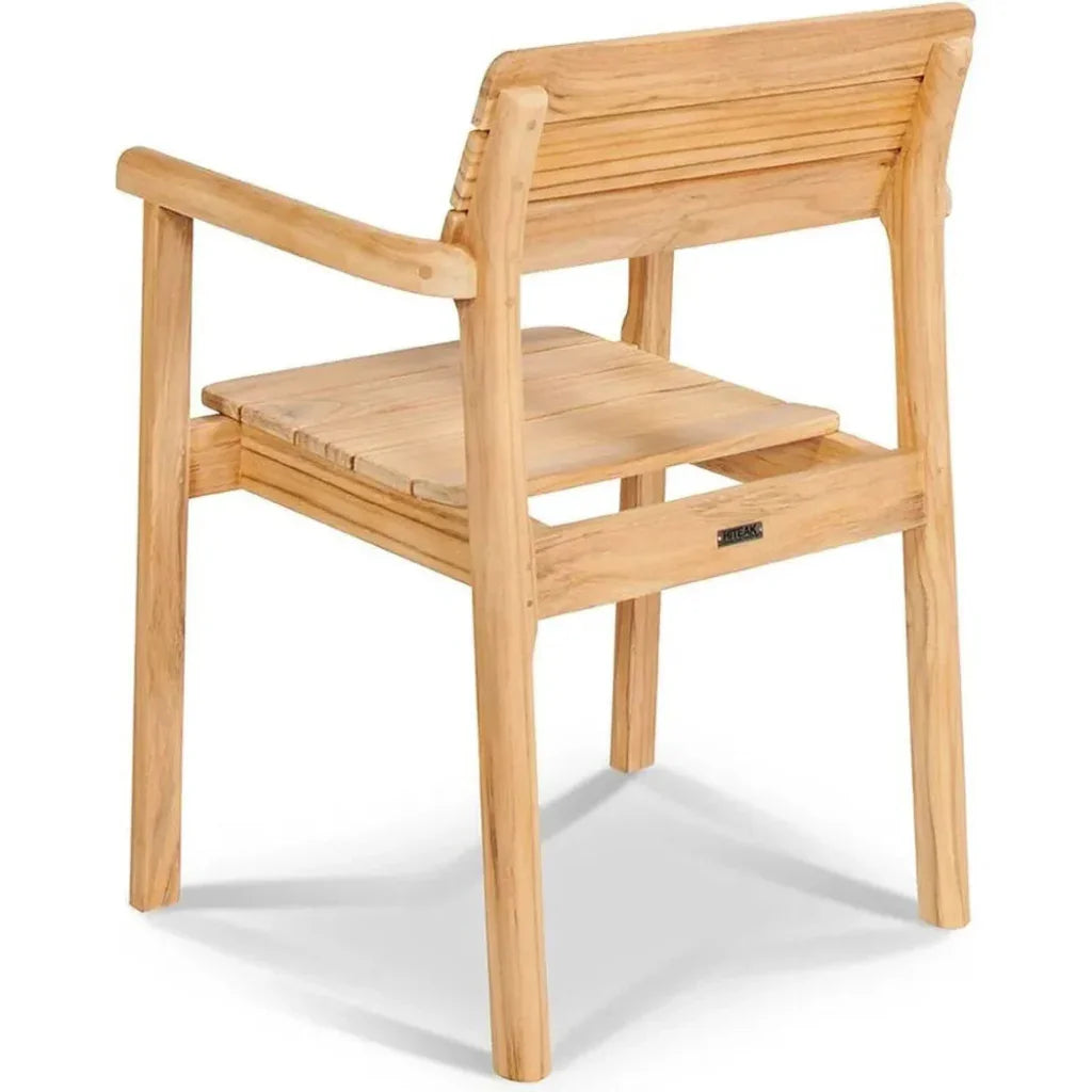 HiTeak Modurn Teak Outdoor Dining Stacking Armchair 4PC