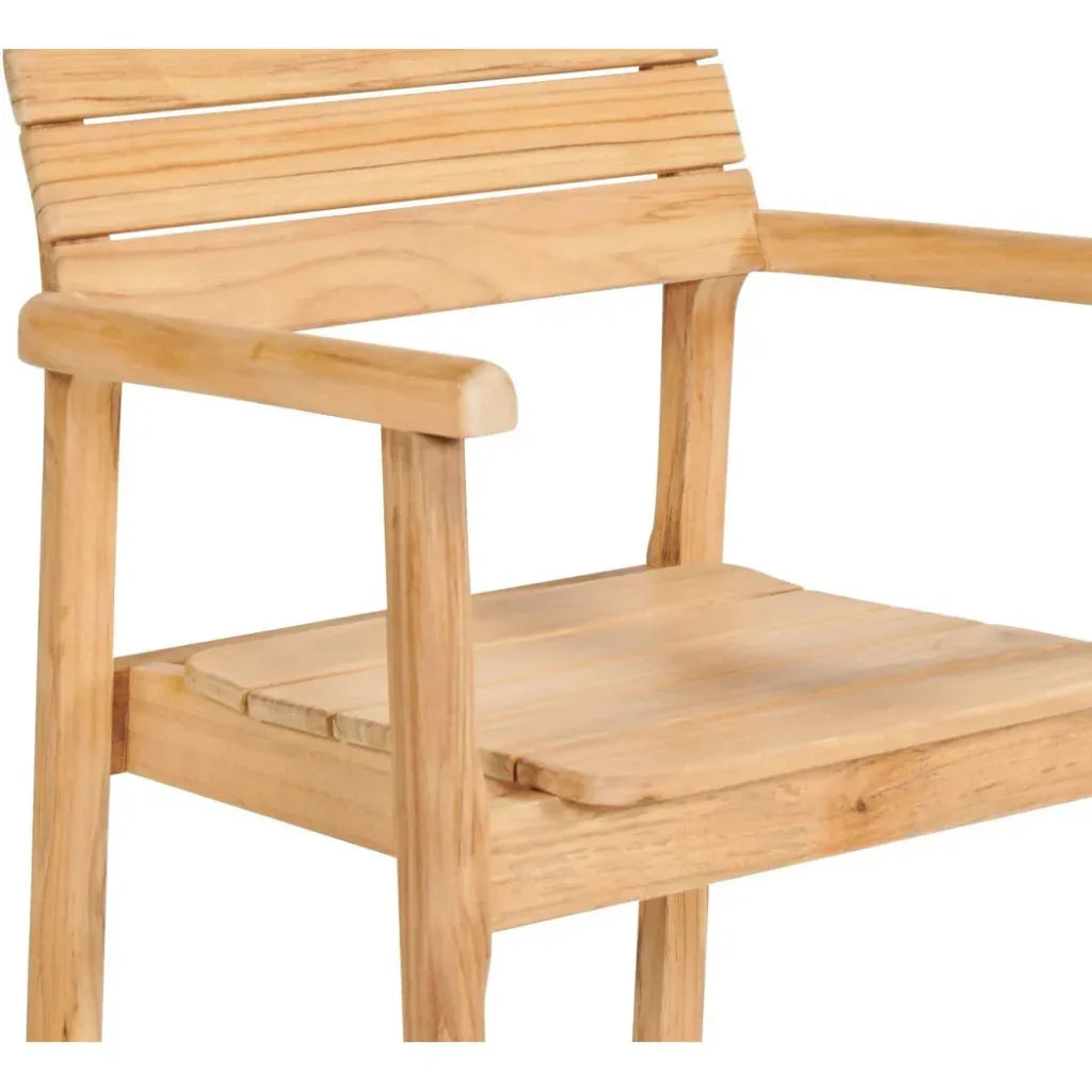 HiTeak Modurn Teak Outdoor Dining Stacking Armchair 4PC