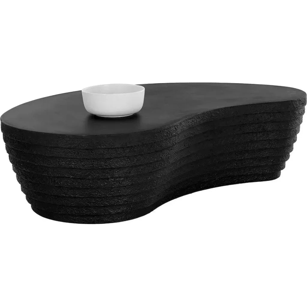Mojave Coffee Table Concrete Black Outdoor-Outdoor Coffee Tables-SUNPAN-LOOMLAN