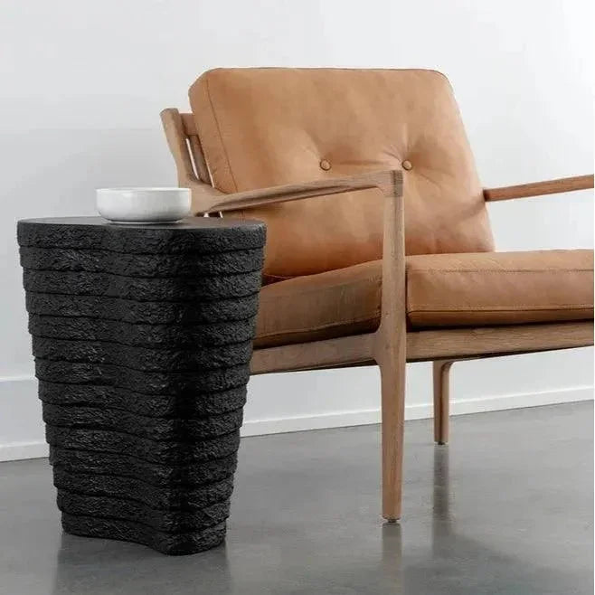 SUNPAN Mojave End Table by Sunpan Concrete Black