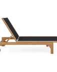 HiTeak Montauk Teak Outdoor Reclining Sunlounger Wheels