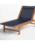 HiTeak Montauk Teak Outdoor Reclining Sunlounger Wheels
