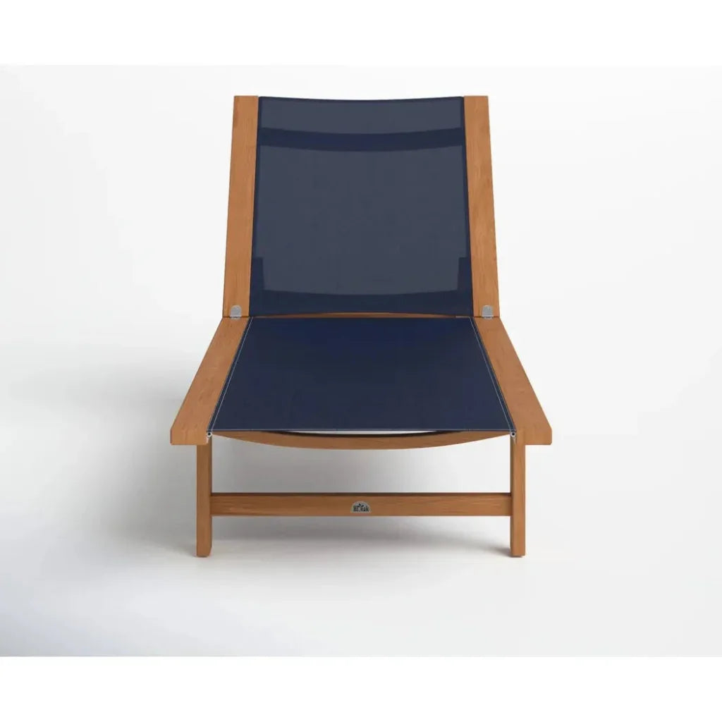 HiTeak Montauk Teak Outdoor Reclining Sunlounger Wheels