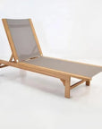 HiTeak Montauk Teak Outdoor Reclining Sunlounger Wheels