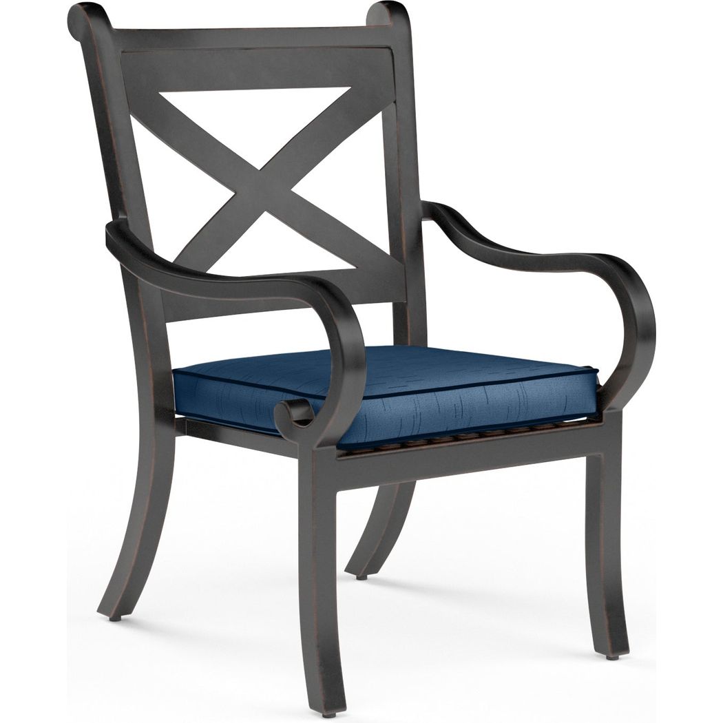 Sunset West-Monterey Sunbrella Outdoor Dining Chair 2PC-Outdoor Dining Chairs-Spectrum Indigo-LOOMLAN