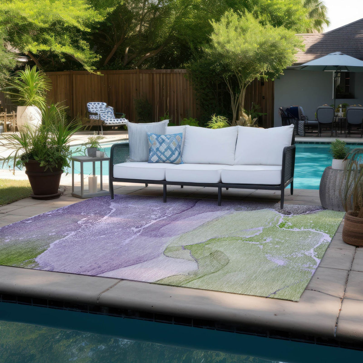 Addison Rugs Muted Whispers Purple Washable Indoor-Outdoor Rug