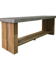 Mykonos Teak and Concrete Bar Table - Slate Grey Outdoor Bar Table