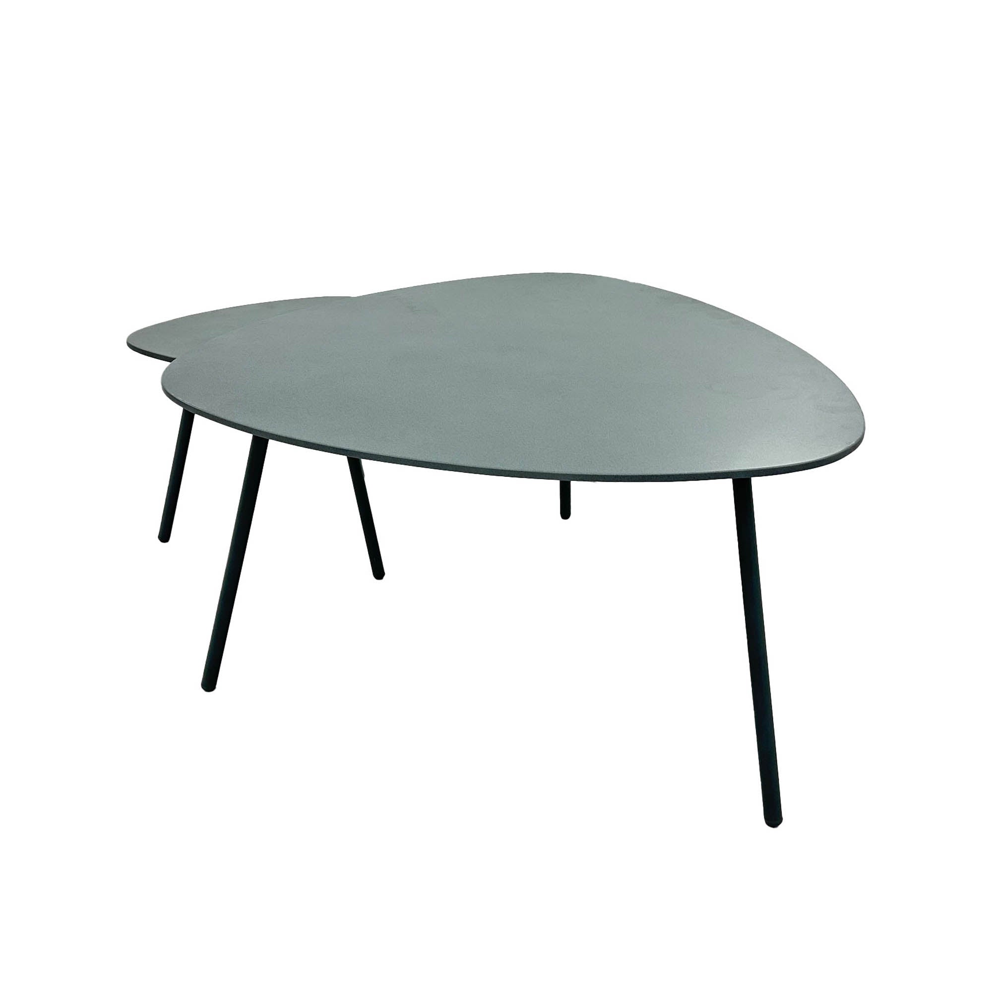 Naples Steel Outdoor Nesting Coffee Table 2PC-Outdoor Coffee Tables-LH Imports-LOOMLAN