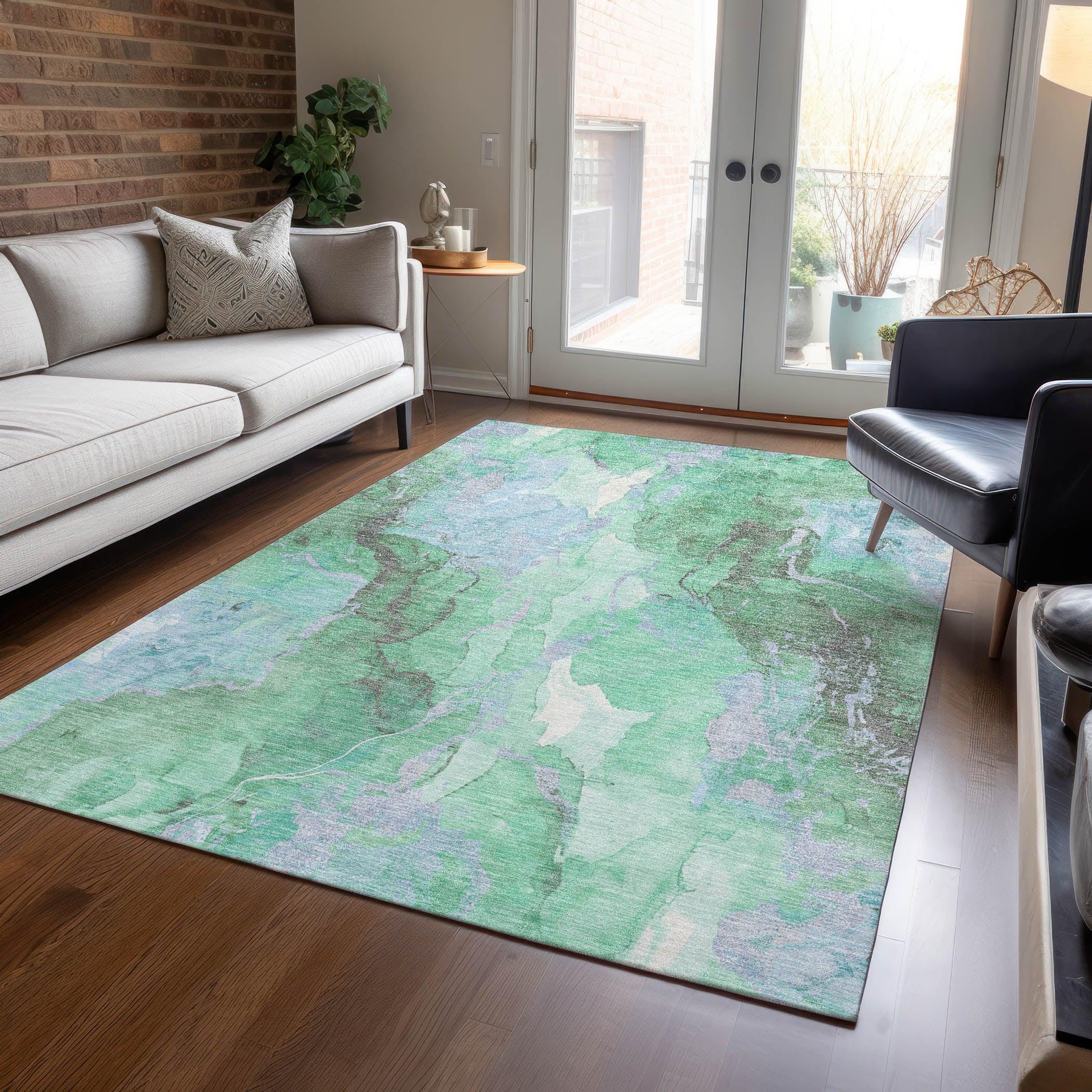 Addison Rugs Naelain Blue Washable Indoor-Outdoor Rug