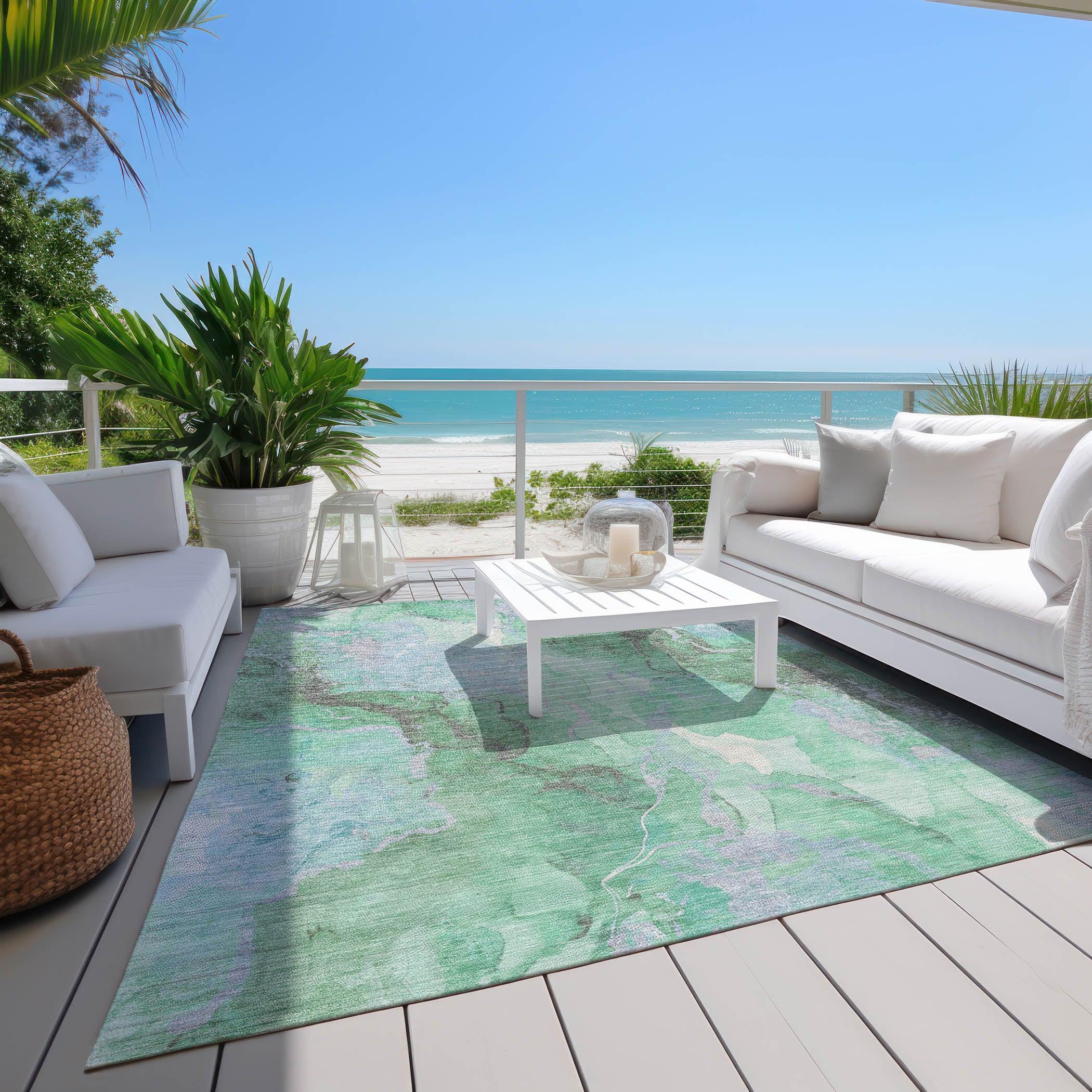 Addison Rugs Naelain Blue Washable Indoor-Outdoor Rug