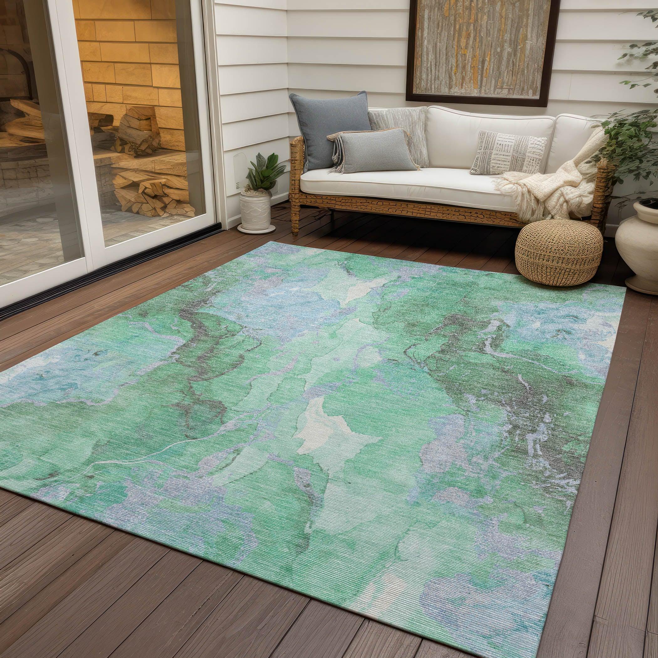 Addison Rugs Naelain Blue Washable Indoor-Outdoor Rug