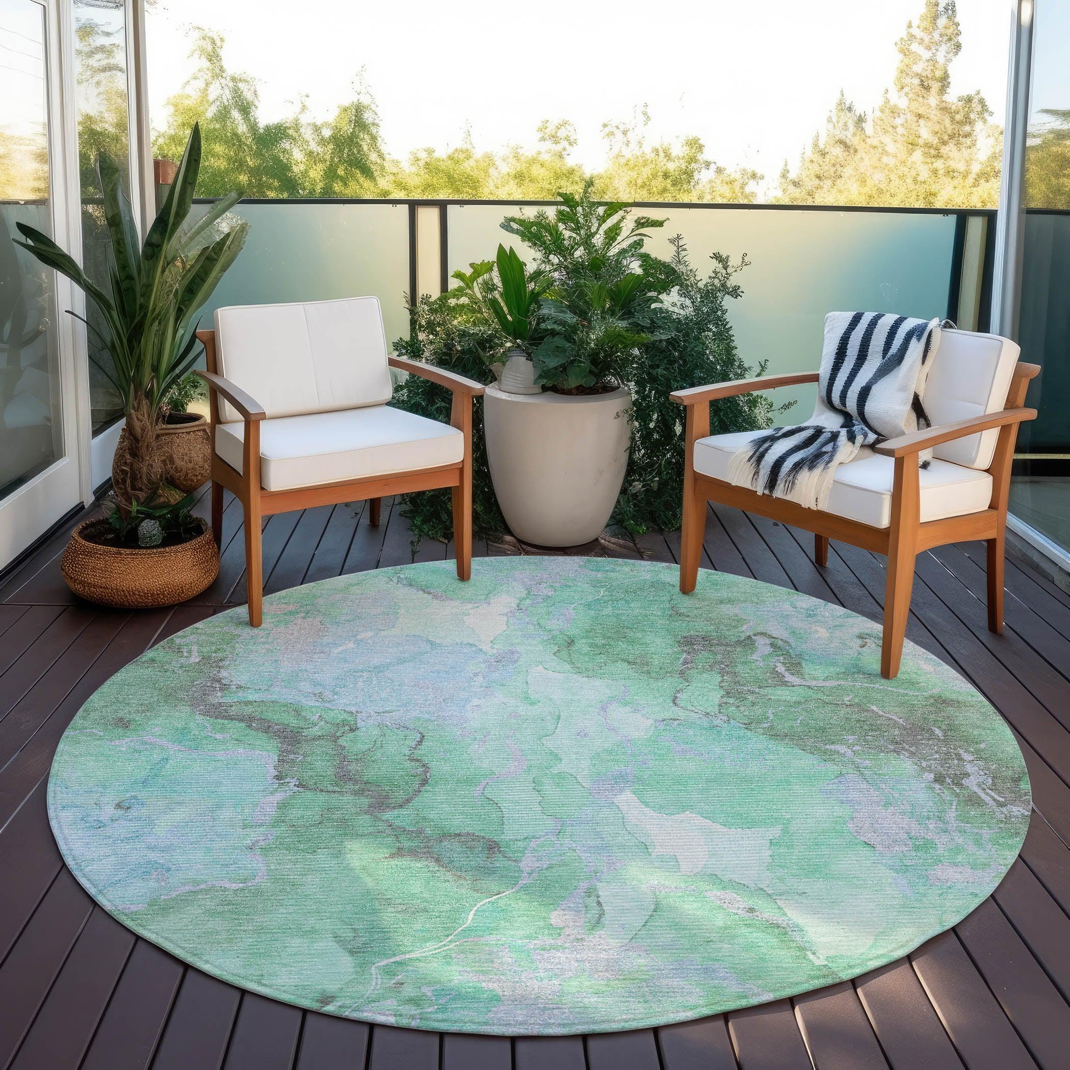 Addison Rugs Naelain Blue Washable Indoor-Outdoor Rug